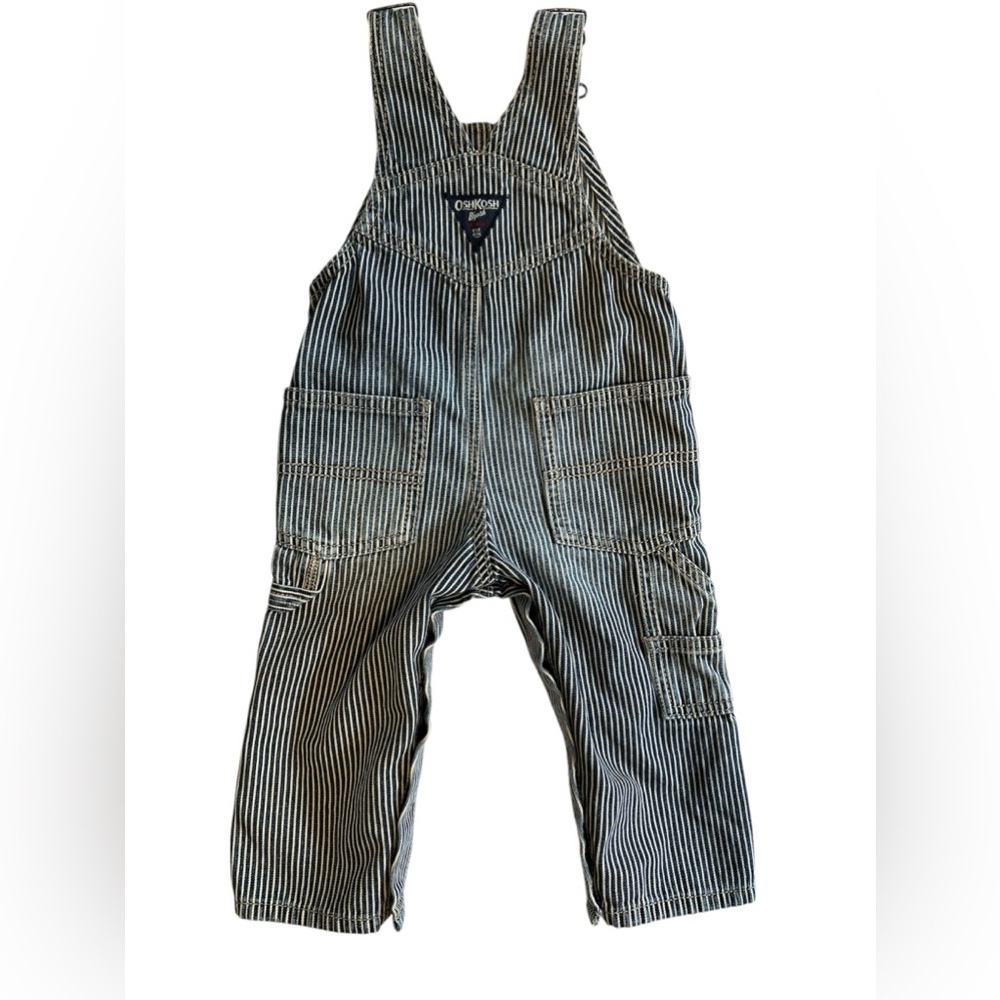 Oshkosh B’gosh stripped overalls size 12M - Picture 2 of 10